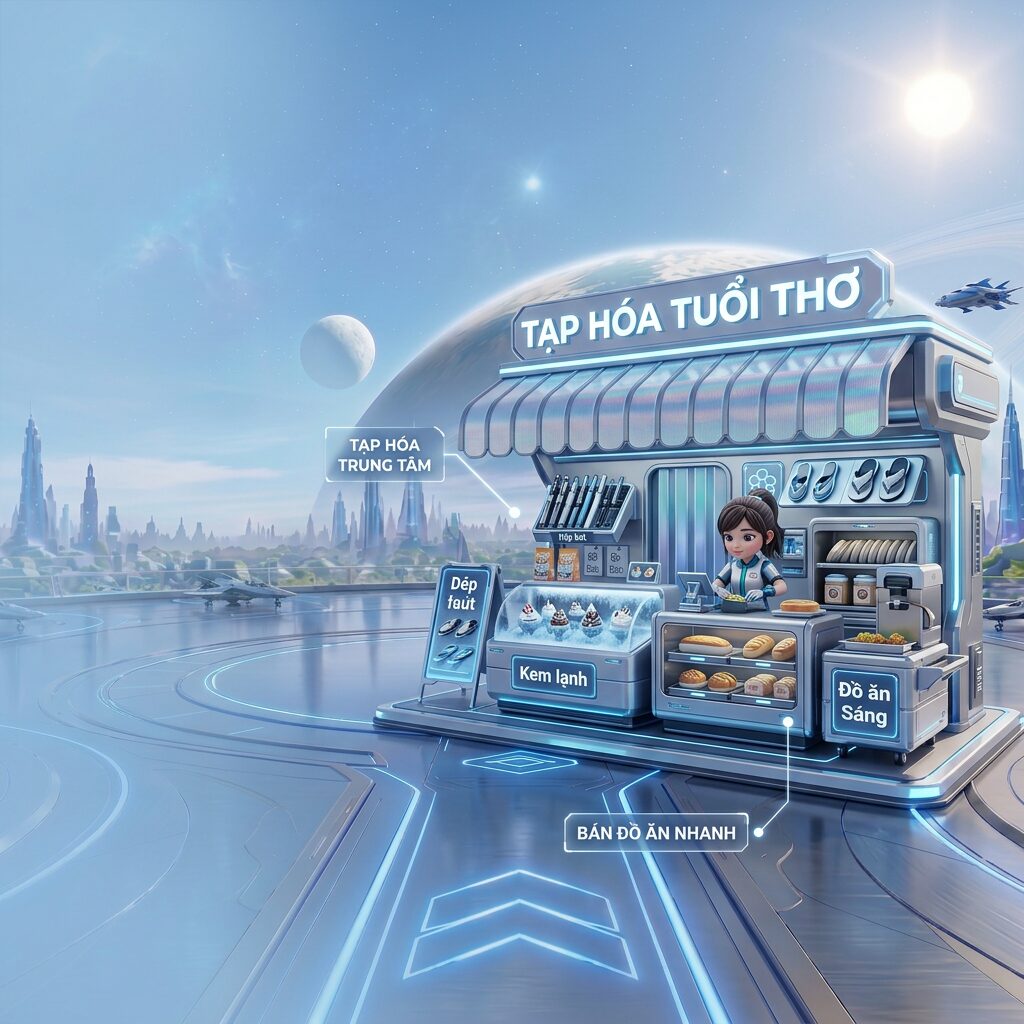 Tác phẩm "Tiệm tạp khóa của bé mít" của Khuemit, Căn cứ Siêu Anh Hùng