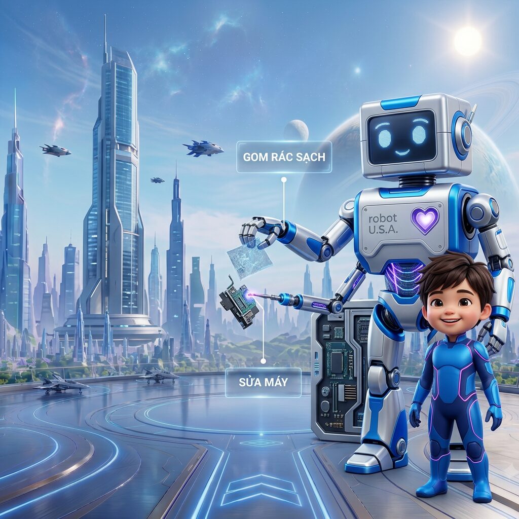 Tác phẩm "Robot làm được tất cả" của Lê Ngọc Khánh Quỳnh, Căn cứ Siêu Anh Hùng