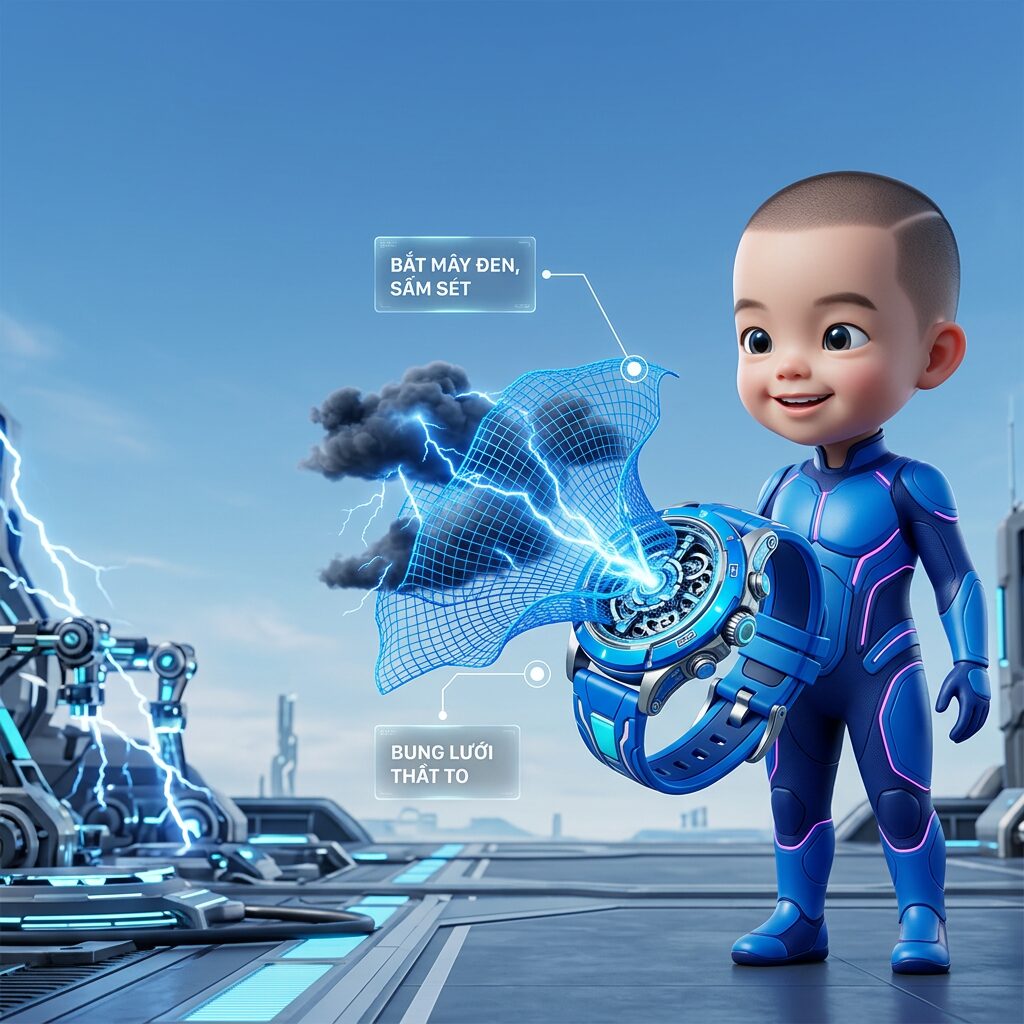 Tác phẩm "Chiếc đồng hồ màu xanh dương" của Gấu, Căn cứ Siêu Anh Hùng