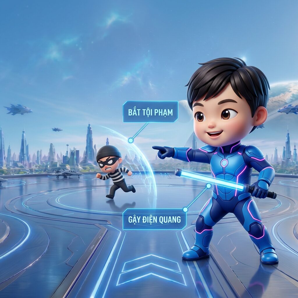 Tác phẩm "Chú công an dễ thương" của Võ Hoàng Minh, Căn cứ Siêu Anh Hùng