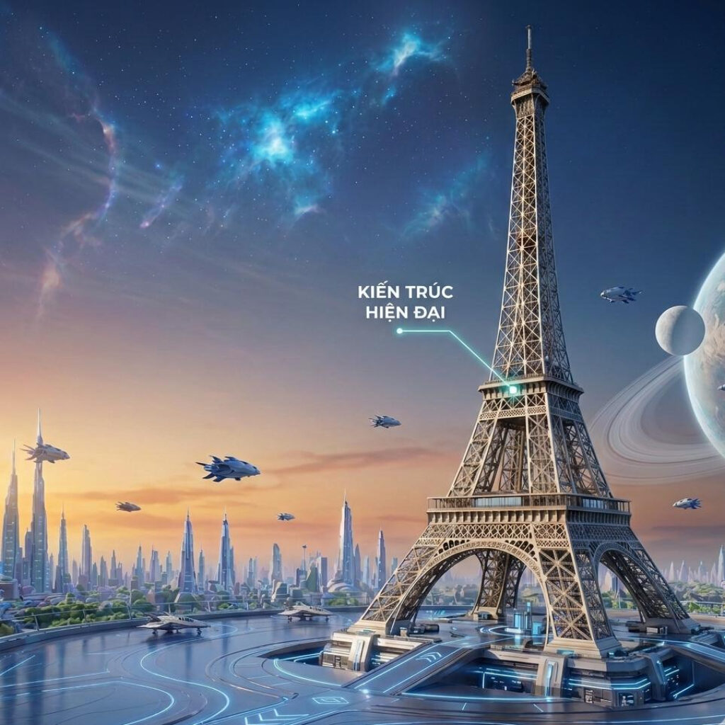 Tác phẩm "La tour eiffel" của Bảo Khuê, Căn cứ Siêu Anh Hùng